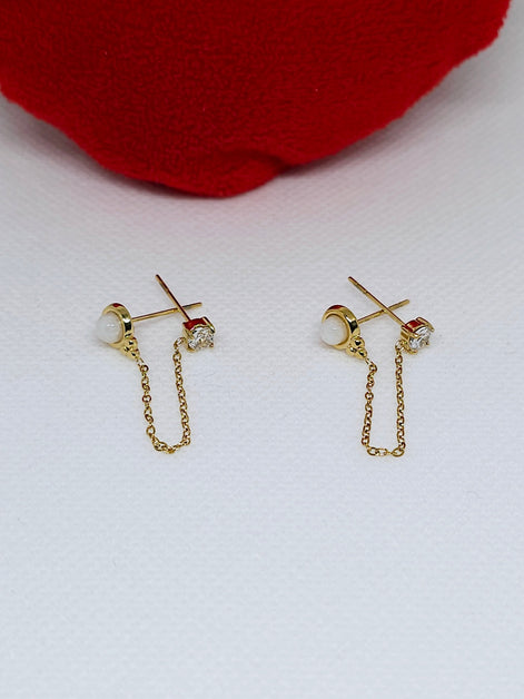 Boucles d’oreilles chaîne dorée élégante