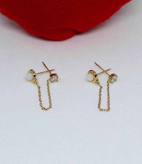 Boucles d’oreilles chaîne dorée élégante