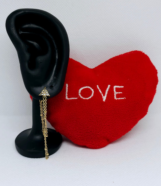 Boucles d’oreilles dorées à chaînes