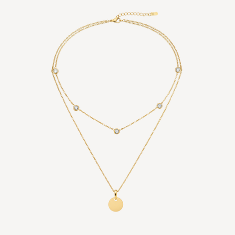 Collier double chaîne doré élégant