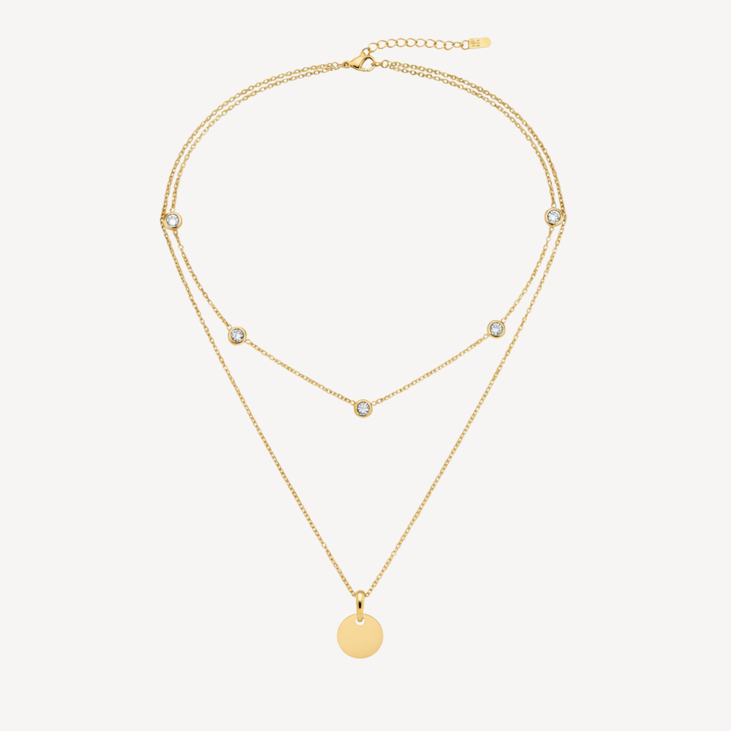 Collier double chaîne doré élégant