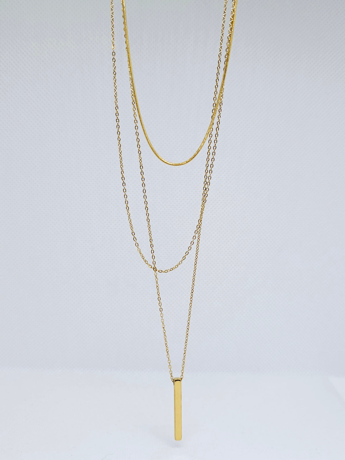 Collier doré multi-rangs élégant femme