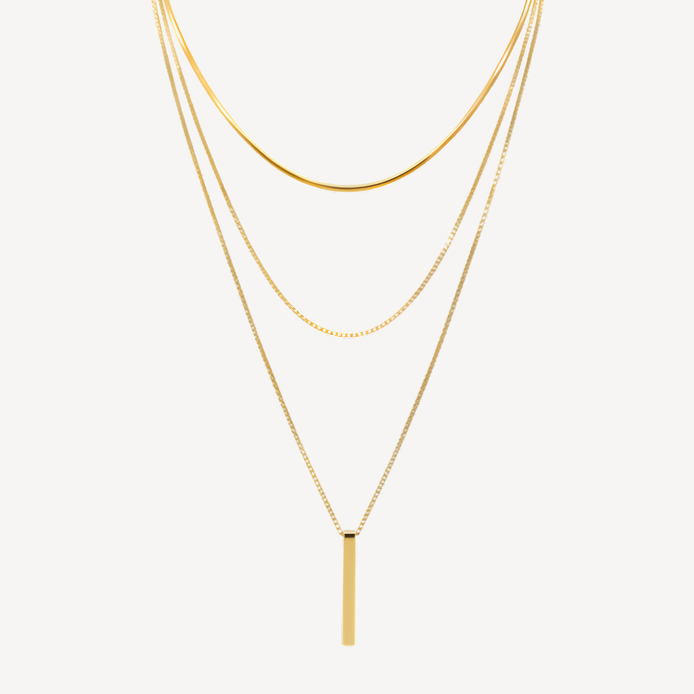 Collier doré multi-rangs élégant femme