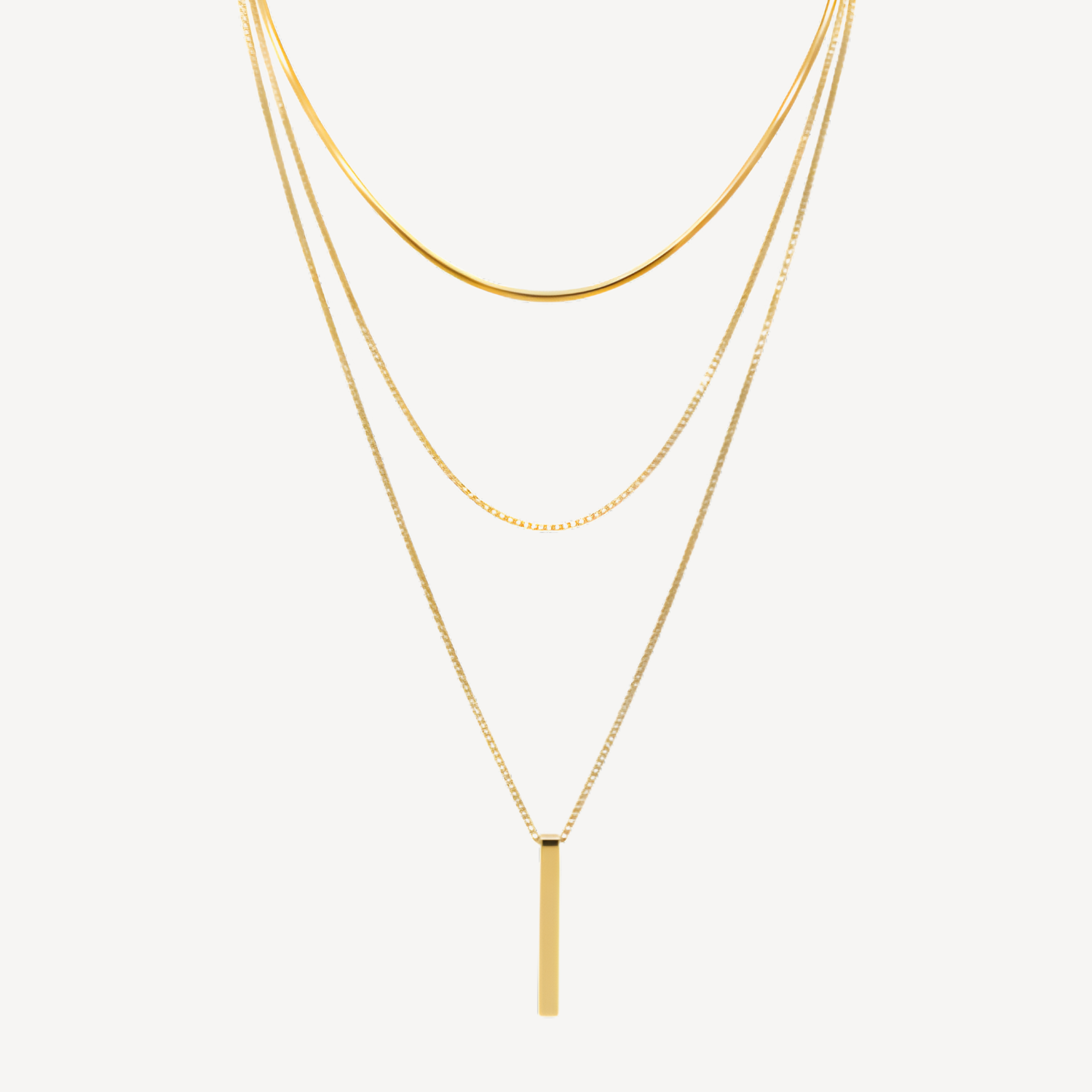 Collier doré multi-rangs élégant femme