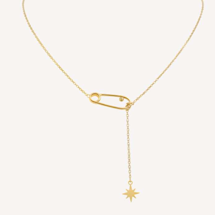 Collier doré épingle étoile tendance