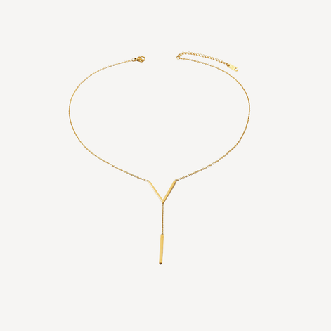 Collier doré en V minimaliste