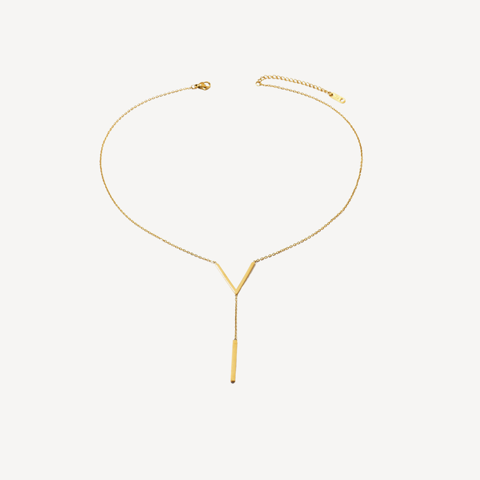 Collier doré en V minimaliste