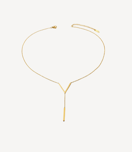 Collier doré en V minimaliste
