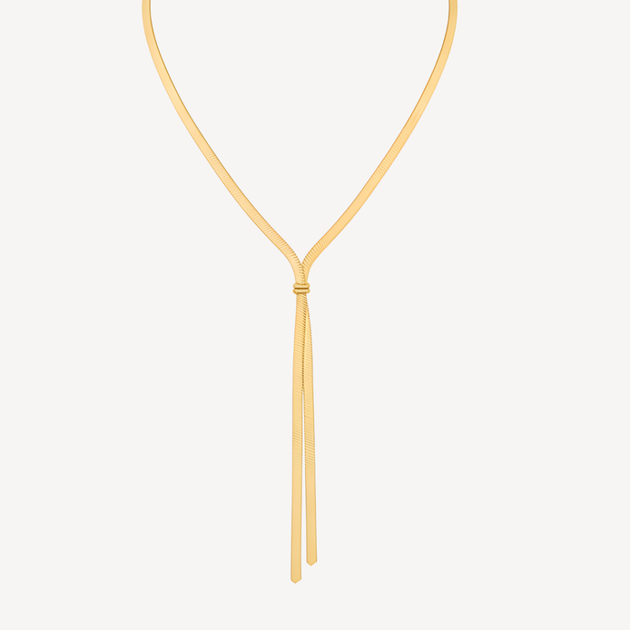 Collier doré double chaîne serpent