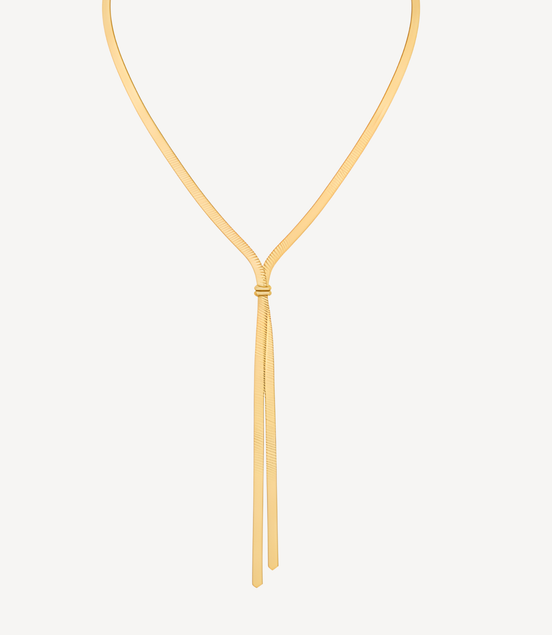 Collier doré double chaîne serpent