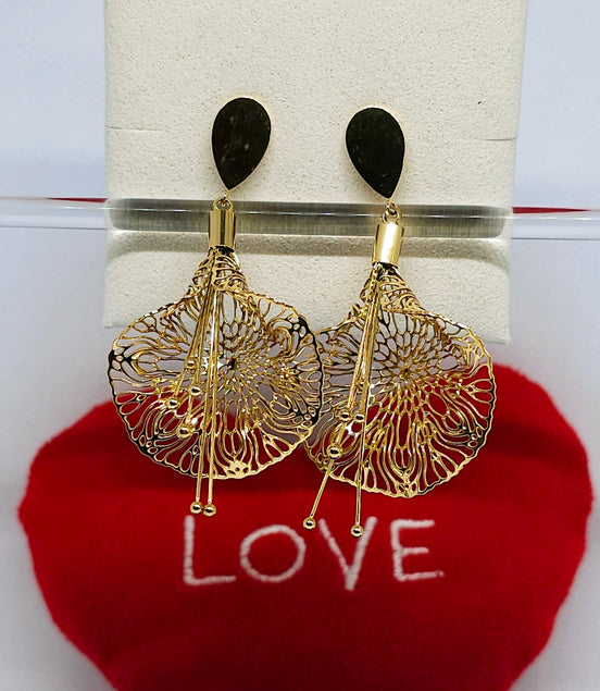 Boucles d’oreilles dorées fleur ajourée