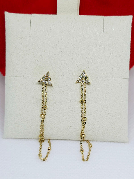 Boucles d’oreilles dorées à chaînes