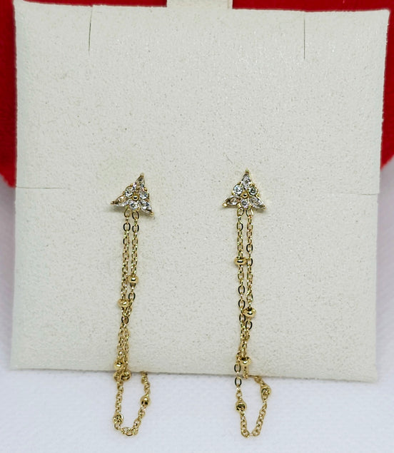 Boucles d’oreilles dorées à chaînes