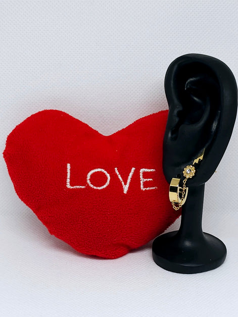 Boucles d’oreilles dorées motif montagne