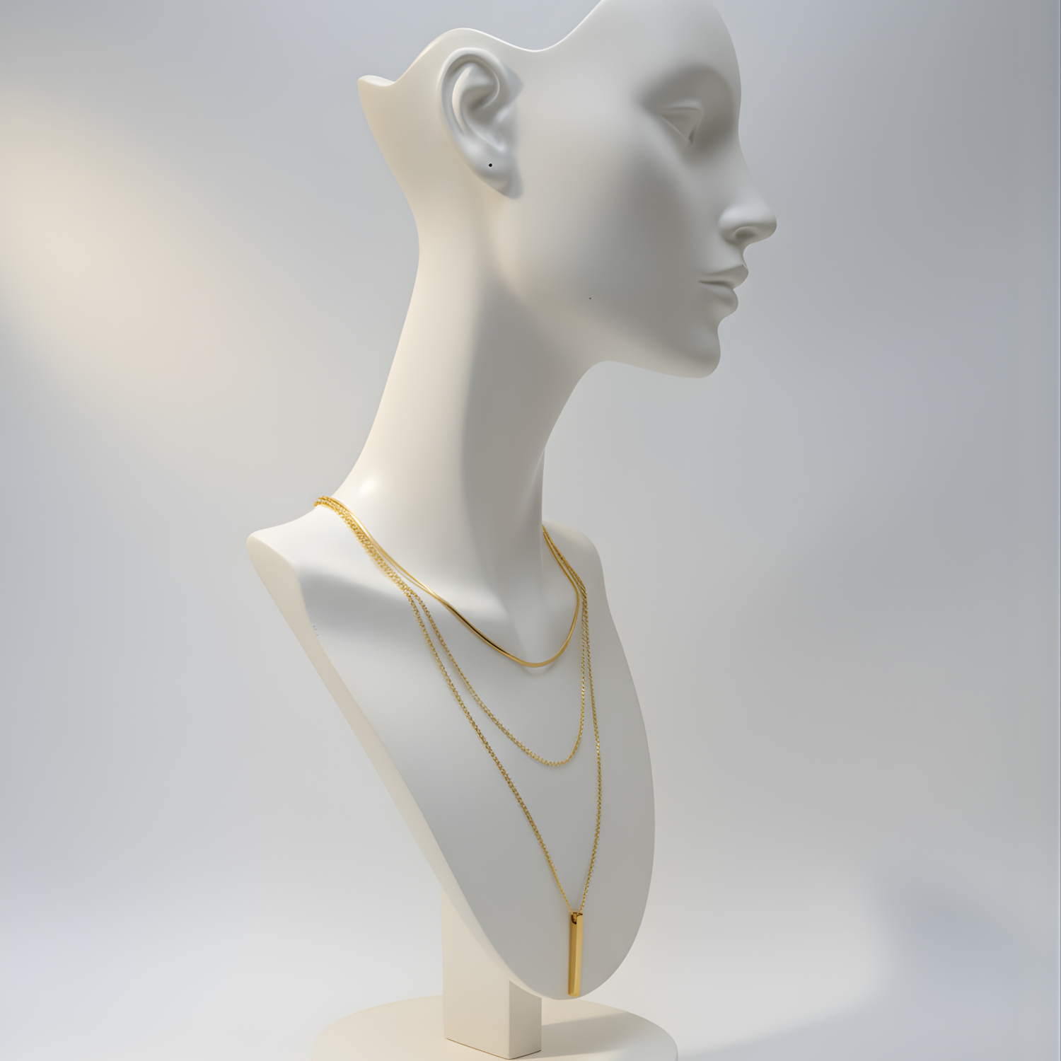 Collier doré multi-rangs élégant femme