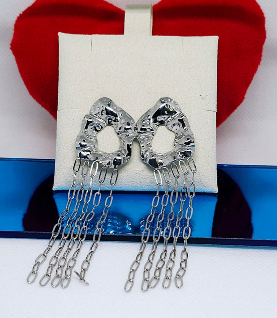 Boucles d'oreilles pendantes dorées femme