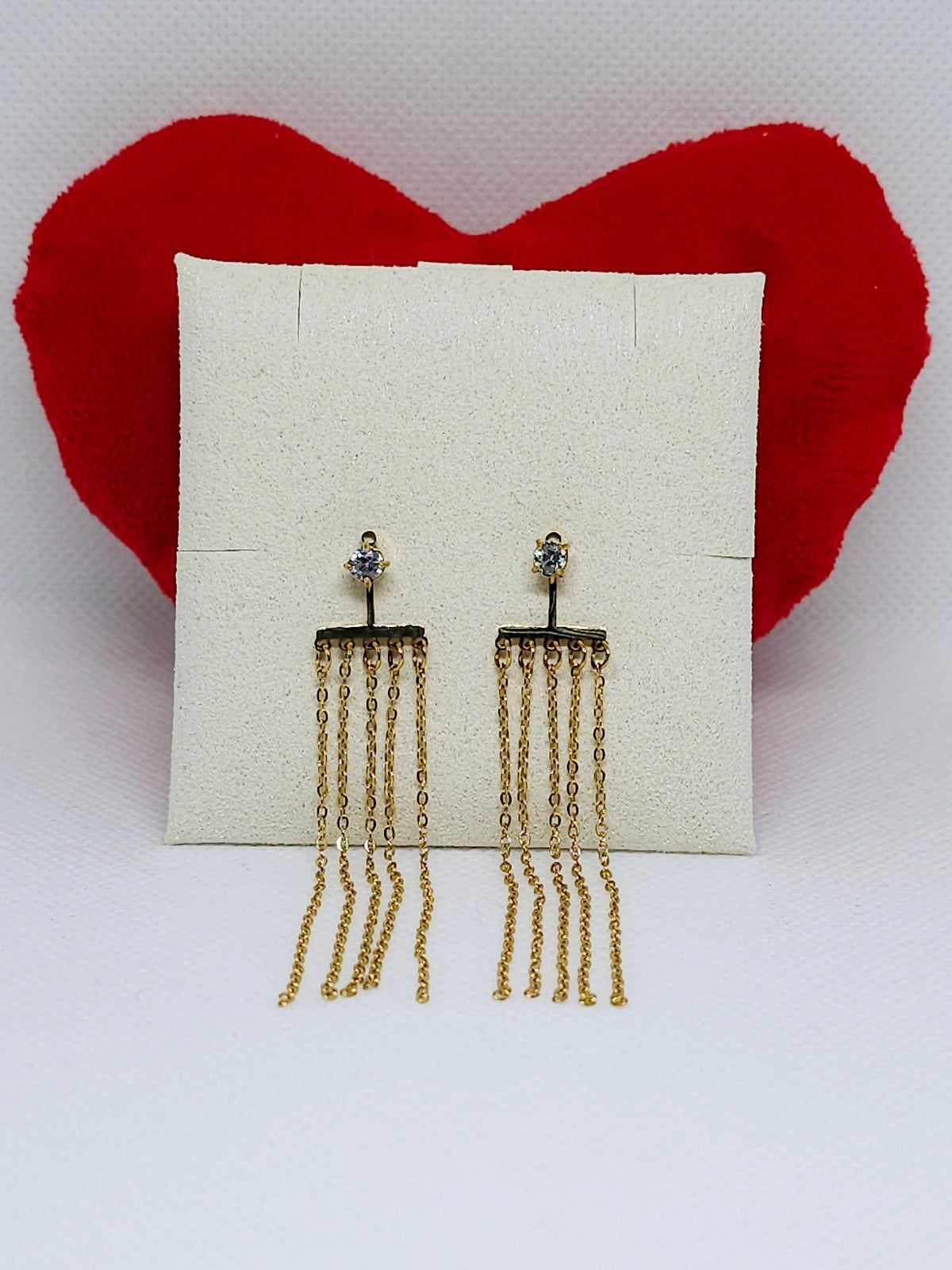 Boucles d'oreilles dorées à chaînes pendantes