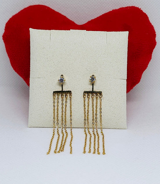 Boucles d'oreilles dorées à chaînes pendantes