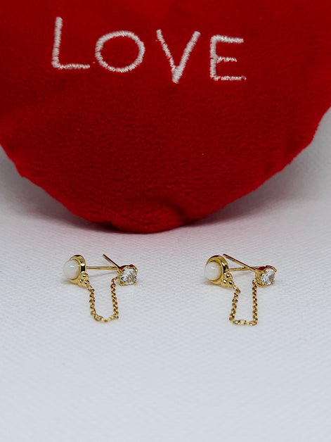 Boucles d’oreilles chaîne dorée élégante