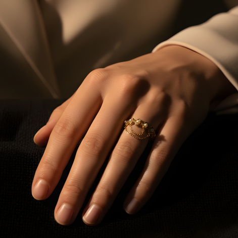 Petite bague dorée chic luxe