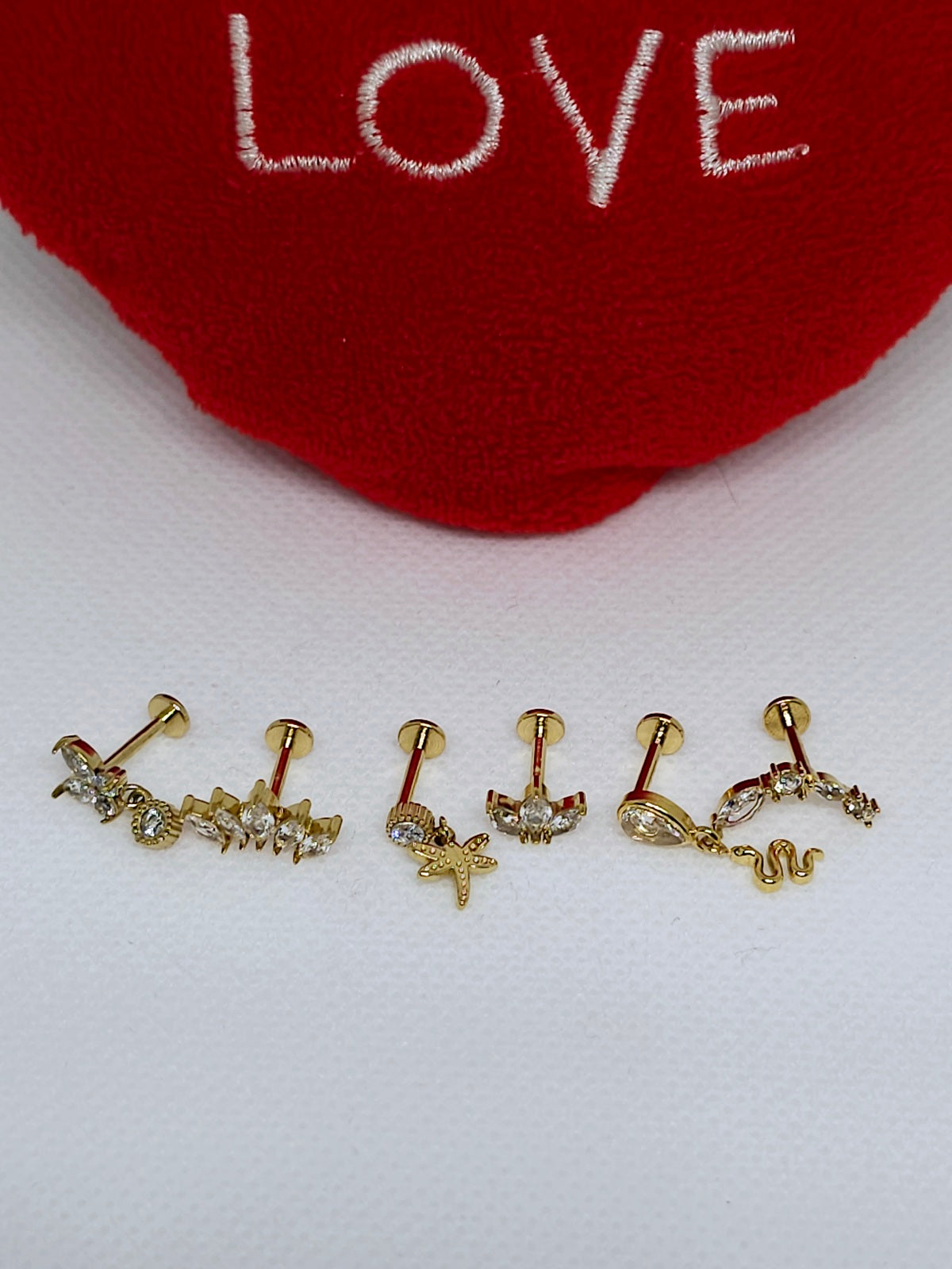 Piercings d'Oreilles Ambre  Strass En Acier Inoxydable