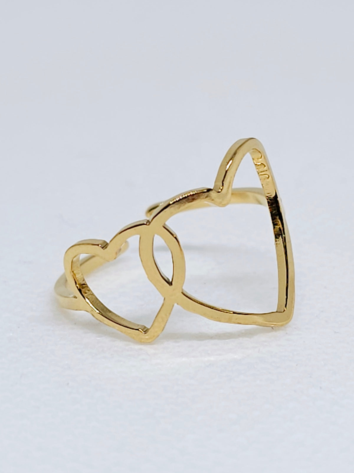 Bague en or cœur entrelacé