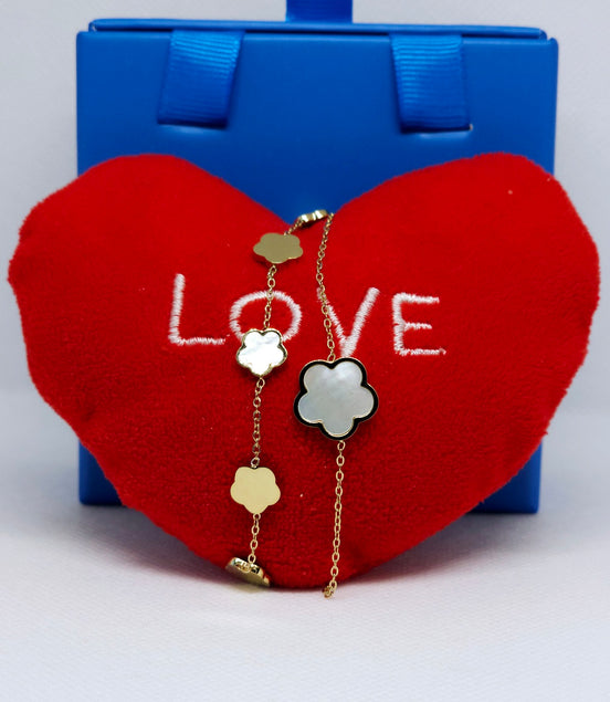 Coffret Bijoux Colliers et Bracelets floraux élégants dorés